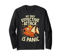 Ma Seule Attaque Efficace est Panic Lover Panic Funny Fish Manche Longue