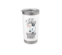 Ma sœur contre un lapin californien Gobelet isotherme en acier inoxydable double paroi