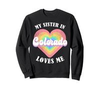 Ma sœur du Colorado m'aime Heart Retro Groovy USA Sweatshirt