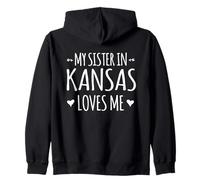 Ma sœur du Kansas m'aime Proud America USA State Sweat à Capuche