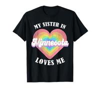 Ma sœur du Minnesota m'aime Heart Retro Groovy USA T-Shirt