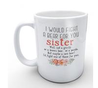 Ma Sœur, Je Me Battrais Contre Un Ours Pour Toi Tasse Pratiques Tasses Impression Tasse À Café Pour Chocolat Chaud Femme Collègue 330Ml