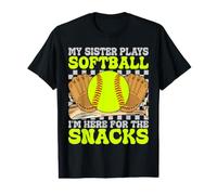 Ma sœur Joue au Softball Je suis là pour The Snacks Funny T-Shirt Graphique avec Valeur