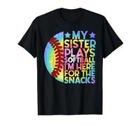 Ma sœur Joue au Softball Je suis là pour The Snacks Funny T-Shirt Graphique avec Valeur
