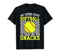 Ma sœur Joue au Softball Je suis là pour The Snacks Funny T-Shirt Graphique avec Valeur