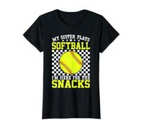 Ma sœur Joue au Softball Je suis là pour The Snacks Funny T-Shirt Graphique avec Valeur