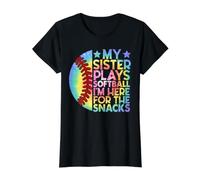 Ma sœur Joue au Softball Je suis là pour The Snacks Funny T-Shirt Graphique avec Valeur