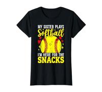 Ma sœur Joue au Softball Je suis là pour The Snacks Funny T-Shirt Graphique avec Valeur