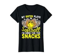 Ma sœur Joue au Softball Je suis là pour The Snacks Funny T-Shirt Graphique avec Valeur