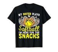 Ma sœur Joue au Softball Je suis là pour The Snacks Funny T-Shirt Graphique avec Valeur