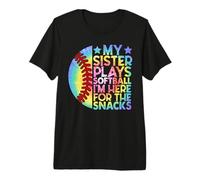 Ma sœur Joue au Softball Je suis là pour The Snacks Funny T-Shirt Haut de Gamme