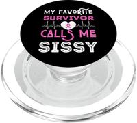 Ma survivante préférée Call Me Sissy Breast Cancer Pink Women PopSockets PopGrip pour MagSafe