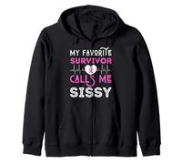 Ma survivante préférée Call Me Sissy Breast Cancer Pink Women Sweat à Capuche