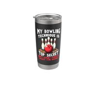 Ma technique de bowling est un bowling top secret et amusant pour hommes Gobelet isotherme en acier inoxydable double paroi
