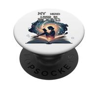 Ma tête vit dans les livres - Les amateurs de lecture et de littérature mignons PopSockets PopGrip Adhésif