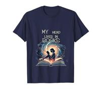 Ma tête vit dans les livres - Les amateurs de lecture et de littérature mignons T-Shirt
