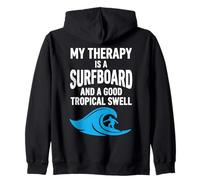 Ma thérapie est Une Planche de Surf et Une Vague Tropicale Amusante Sweat à Capuche