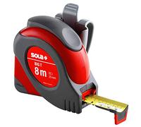 MÃ..tre ruban de pocheBigTL L.8m l.25mm jaune av.touche stop SOLA