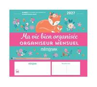 Mini-organiseur Mémoniak Ma vie bien organisée, calendrier mensuel, septembre 2026-décembre 2027
