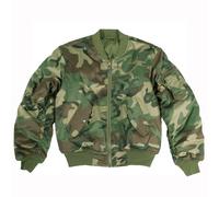 MA1 ARMÉE STYLE VOL BOMBARDIER PILOTE MILITAIRE HOMMES VESTE US CAMO WOODLAND S-