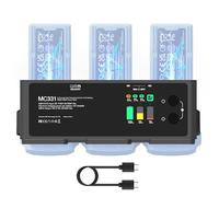 MA331 Air 3/3S Station de charge 200 W 3 canaux USB-C Smart Station de charge pour DJI Air 3/3S Series Chargeur RC portable avec port application/écran LED et fonction de décharge