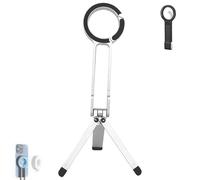 Ma38 Magnetic Phone Tripod for iPhone, MA38 Portable Phone Holder Mini Tripod-Double-Sided 360° Adjustable Cell Stand with 1/4'' Arri Locating Hole Foldable Hook (Sliver)