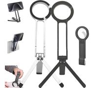 MA38 Magnetic Phone Tripod for iPhone, Magnetic Phone Tripod for iPhone, with Double-Sido, Adjustable 360 Rotation, Portable Aluminum wtih Magnetics, for iPhones 16/15/14/13/12 Max (Black+Sliver)