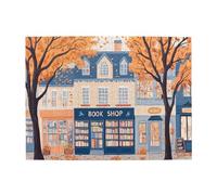 MA6GE8DE Librairie d'automne de 500 pièces pour adultes, illustrations exquises pour adultes, loisirs familiaux, soulagement du stress et divertissement, design unique et beau