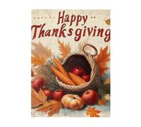 MA6GE8DE Puzzle de 500 pièces pour adultes - Panier de récolte « Happy Thanksgiving », pommes, carottes et citrouille, feuilles d'automne, idéal pour la relaxation et l'affichage pour les amateurs de