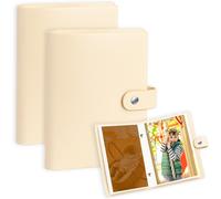 Maa-2 Paquets Petit Album Photo 10x15 Cm 52 Pochette En Cuir Livre Photo,Top Load Pocket 4x6 Photo Book Holds 6 X 4 Pouce Baby Wedding Holiday Family Birthday Travel (Beige)