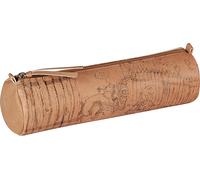 Maa-813015c - Une Trousse Scolaire Ronde Multifonctions Rangement Crayons/Stylos/Feutres/Pinceaux ''astérix Crayonnés'' Ø6x21cm, Visuel ''retour De Chasse'' Couleur Kraft Beige