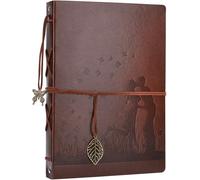 Maa-Album Photo Cuir, Traditionnel Album Scrapbooking Mariage Adhesif Pages Noire Cuir Vintage, Cadeau Original Fete Des Meres Maitresse D'école Femme Noel Nouvel An Valentin Anniversaire Etc, Baiser