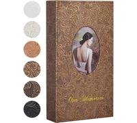 Maa-Album Photo De 10 X 15 Cm, 300 Photos, Couverture En Cuir Rétro Avec Fenêtre Avant Ovale À Faire Soi-Même, Couverture En Cuir, Peut Contenir 300 Photos Verticales De 10 X 15 Cm (Jaune Bronze)