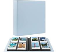 Maa-Album Photo Grand Format Avec 192 Poches Pour Les Photos Polaroid Carrées De Type I-Type (88 X 107 Mm) Et Pour Les Images Du Film Instax Wide (108 X 86 Mm) (Bleu)