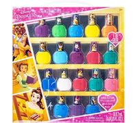 MAA-Disney Princess - Belle Vernis ¿¿ Ongles Peel-Off Non Toxique Ensemble Cadeau pour Enfants Filles, Couleurs Paillettes et Opaques 3 ans et plus (18 pi¿¿ces)