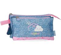 MAA-Dreamer Trousse Triple Bleue 22 x 12 x 5 cm Polyester by Joumma Bags, Bleu, Trousse Triple Bleu