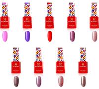 Maa-Ensemble De Vernis À Ongles Bluesky Gel, 10e Anniversaire - Collection Complète. 9 X 5 Ml. Rose, Violet, Rouge, Mauve, Nu, Pastel, Paillettes Fines (Nécessite De Curoter Sous Uv / Lampe Led)