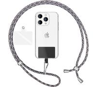 Maa-Lanière Universelle Coloré Pour Telephone Portable, Cordon Tour De Cou Pour Smartphone, Porte Clef Chaine Réglable Avec Crochet Métallique E Carte, Sangle Pour Épaule, Couleur:Noir Blanc Orca