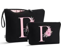 Maa-Lot De 2 Trousses De Toilette Initiales, Cadeaux D'anniversaire Pour Femme, Trousse De Toilette Portable De Voyage Avec Poign¿¿E (P)