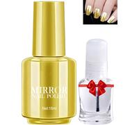Maa-Lot De Vernis À Ongles Gel Miroir, Doré Métallisé, Longue Durée, Séchage Rapide, Avec Base Crystal Clear Base Top Coat Effet Brillant, Lampe Uv Led Soak Off Pour La Maison, Diy Manucure Art Verni