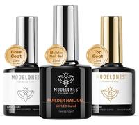 Maa-Modelones Gel Construction Ongle Uv, 7 En One Builder Gel Et Top Coat Semi Permanent Et Base Coat Set, Gummy Rubber Base Pose Americaine Pour Réparation Nail Extension, Manicure Kit