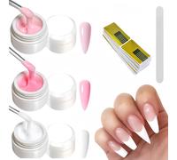 Maa-Nail Gel Construction,3pcs Gel Construction Ongle Uv,Nail Builder Gel,Nail Extension Gel Et Modelage,Nail Renforcer Gel Kit,Nail Gel Extension,Pour Extension Décoration Allonge Répare