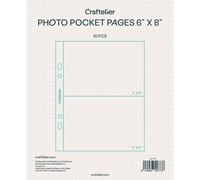 Maa-- Pochette Transparente Avec 2 Poches Pour Albums Photo Personnalisés Comprend 10 Pochettes De 6"" X 8"" (15,24 X 20,32 Cm) Compatible Avec Les Albums 2 Anneaux Européens Et Américains