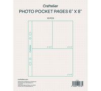 Maa-- Pochettes Transparentes Avec 3 Poches Pour Albums Photo Personnalisés Comprend 10 Pochettes De 6"" X 8"" (15,24 X 20,32 Cm) Compatibles Avec Albums 2 Anneaux Européens Et Américains