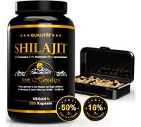 Maa-Shilajit 260 Gélules Extrait 50:1 (=75.000mg De Shilajit Par Dose) 85 Jours 50% D'acide Fulvique + 16% D'acide Humique 100% Pur & Original Végétalien & Sans Additifs