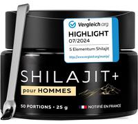Maa-Shilajit Pure Himalaya Bio 25g ¿ Résine De Shilajit Avec Huile D¿Onagre Et 82% D¿Acide Fulvique Mumijo Naturel Hautement Concentré Complément Himalayen + Cuillère Doseuse 500mg