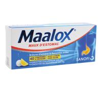Maalox Maux D'Estomac Sans Sucre Citron 40 Comprimés À Croquer