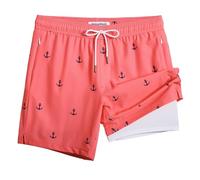 MaaMgic Homme Short de Bain 2 en 1 à séchage Rapide avec Doublure | Séchage Rapide Short de Natation décontracté Boardshorts avec Pantalon intérieur et Poche,Encore Rose,XL