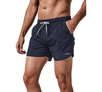 MaaMgic Homme Short de Bains Maillot de Bain Garcons Pants Court de Sport Séchage Rapide Couleur Unie, 4 Bleu Marine, M