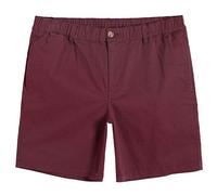 MaaMgic Short Bermuda Homme Chino en Toile Extensible Confortable Slim Stretch Ligne Classique Uni, Bordeaux, Size 33